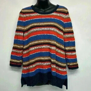 Vintage Lane Bryant knit sweater, Afghan style thigh 1416 one XL